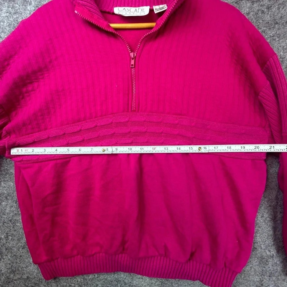 Vintage Cascade Classics Sweater Womens Large Pink 80s Athleisure Dopamine Sport